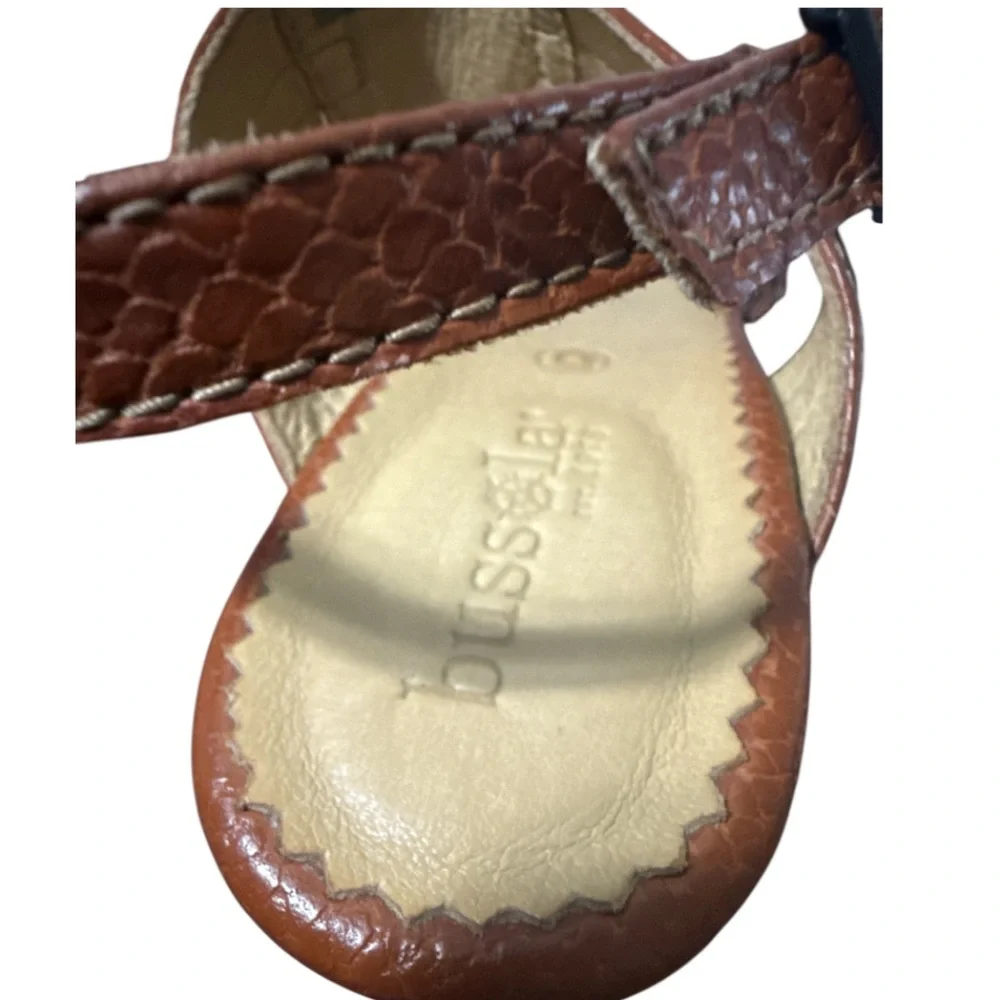 Bussola Light Brown Snake Embossed Leather Sandals Women’s Sz 41 Nearly New!